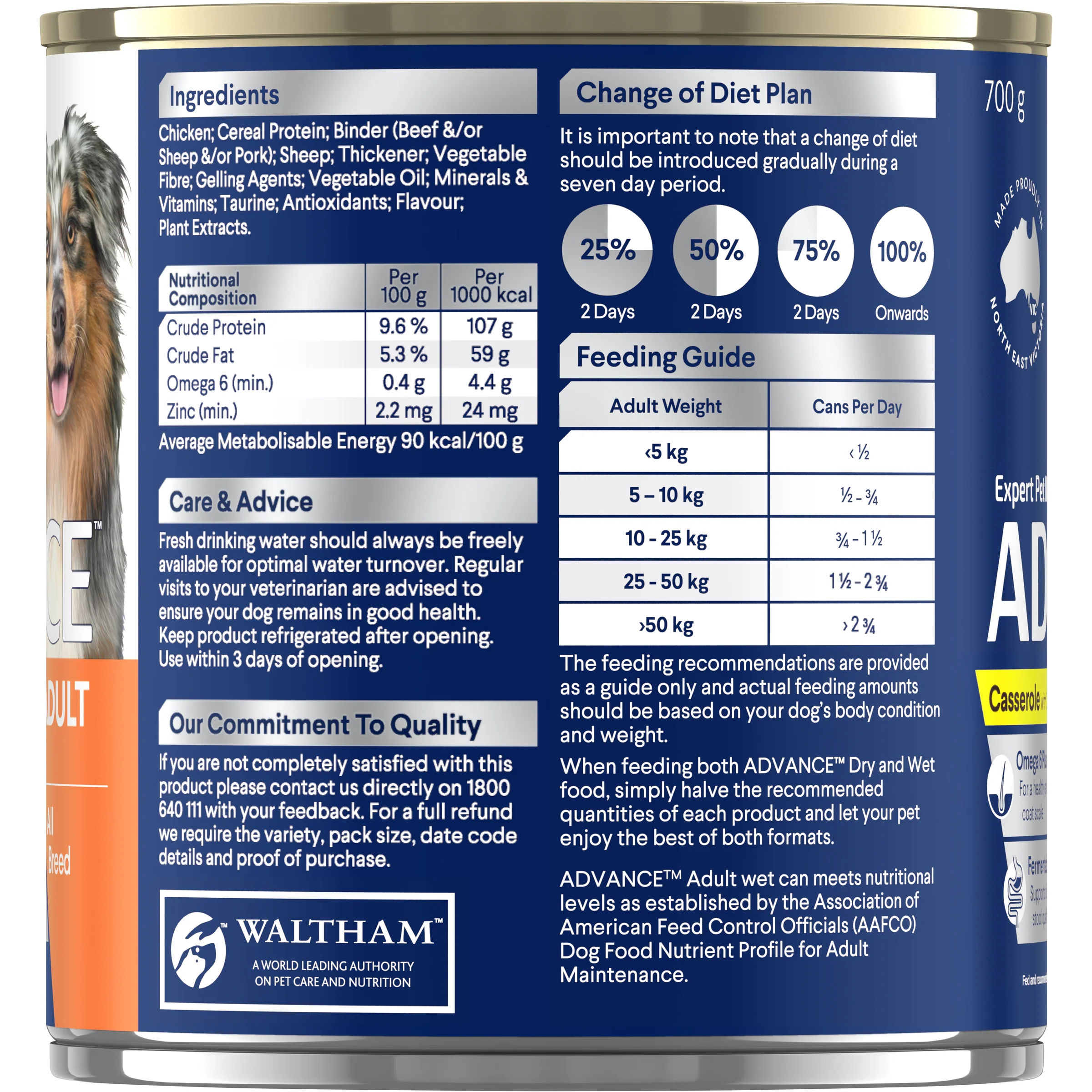 Advance Dog Adult All Breed Casserole with Chicken Wet Dog Food 700g - Image 3