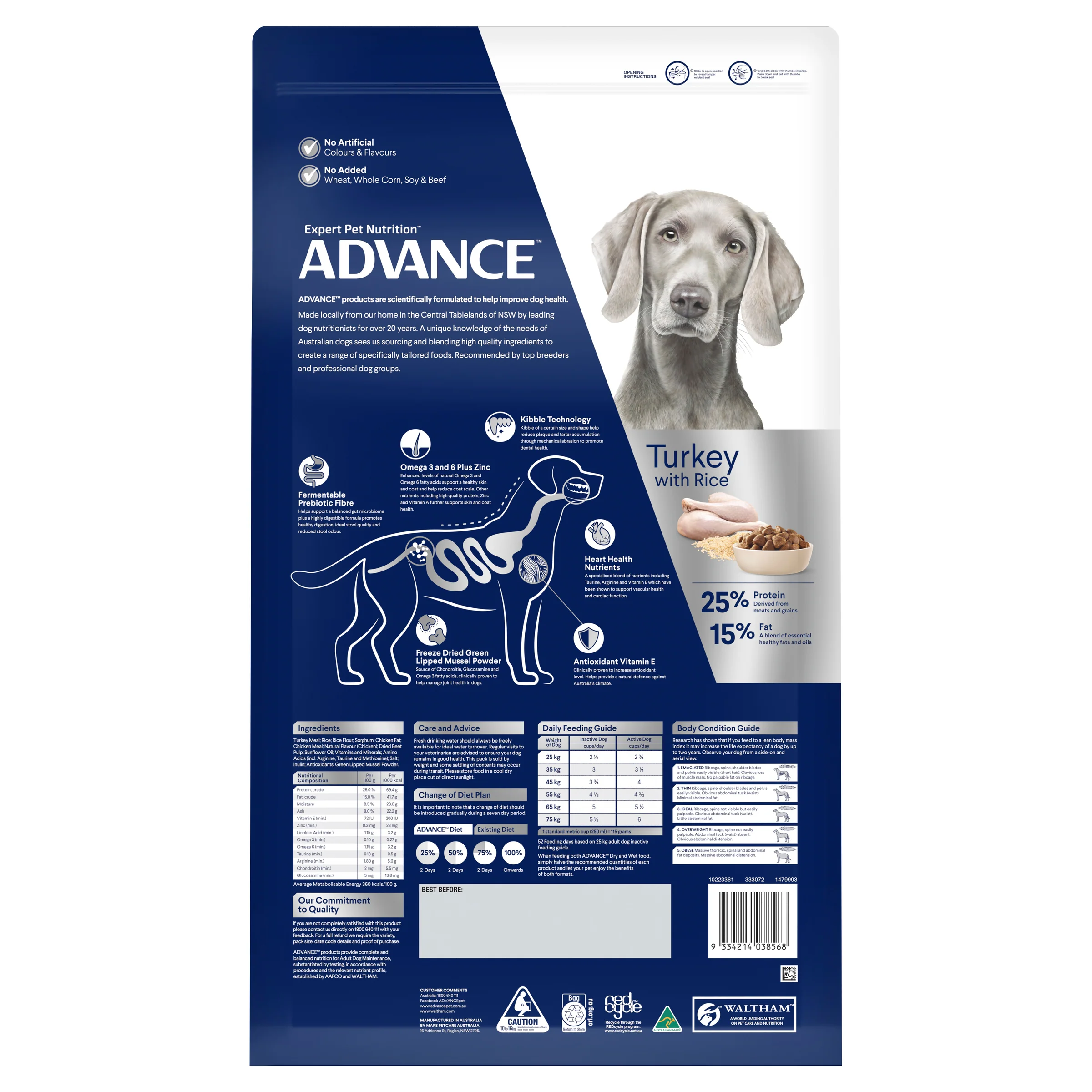Advance Dog Adult Large Breed Turkey with Rice Dry Dog Food - Image 2