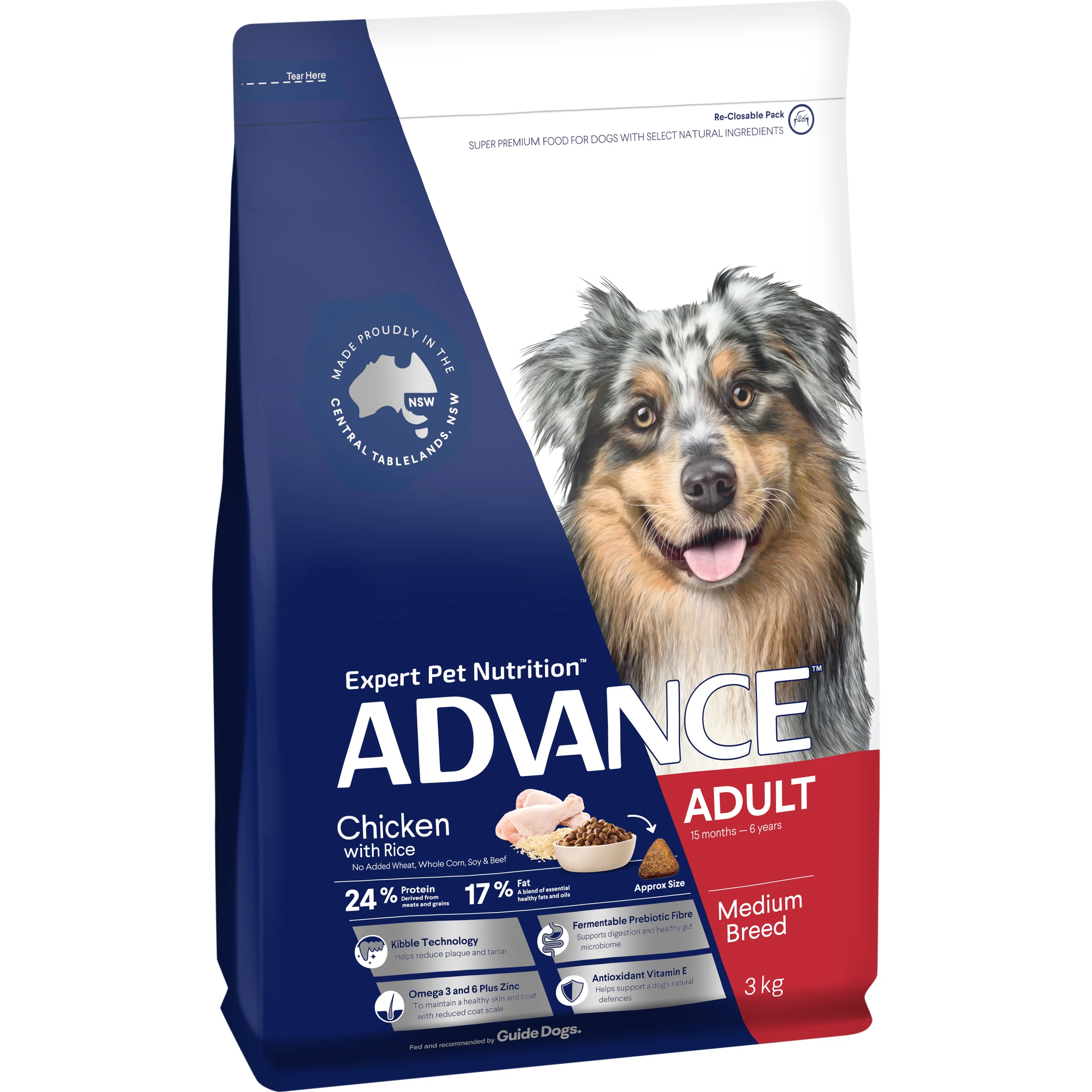 Advance Dog Adult Medium Breed Chicken with Rice Dry Dog Food - Image 8