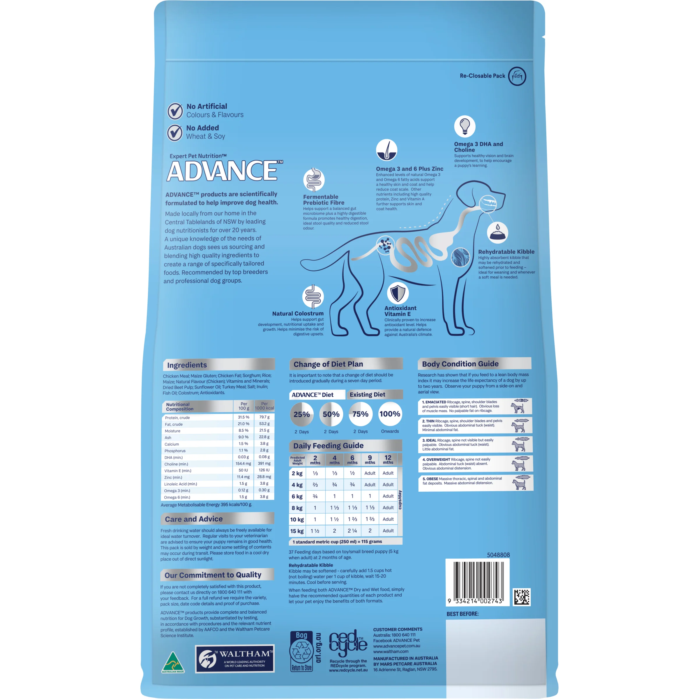 Advance Dog Puppy Small Breed Rehydratable Chicken with Rice Dry Dog Food - Image 2