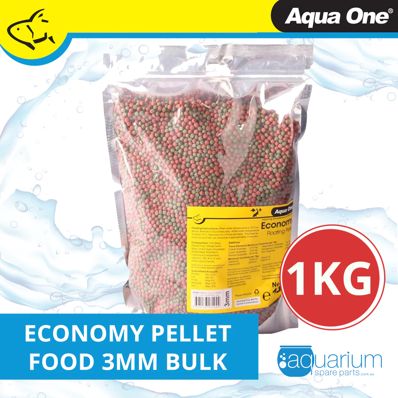 Aqua One Economy Floating Pellet Fish Food 1kg - Image 4