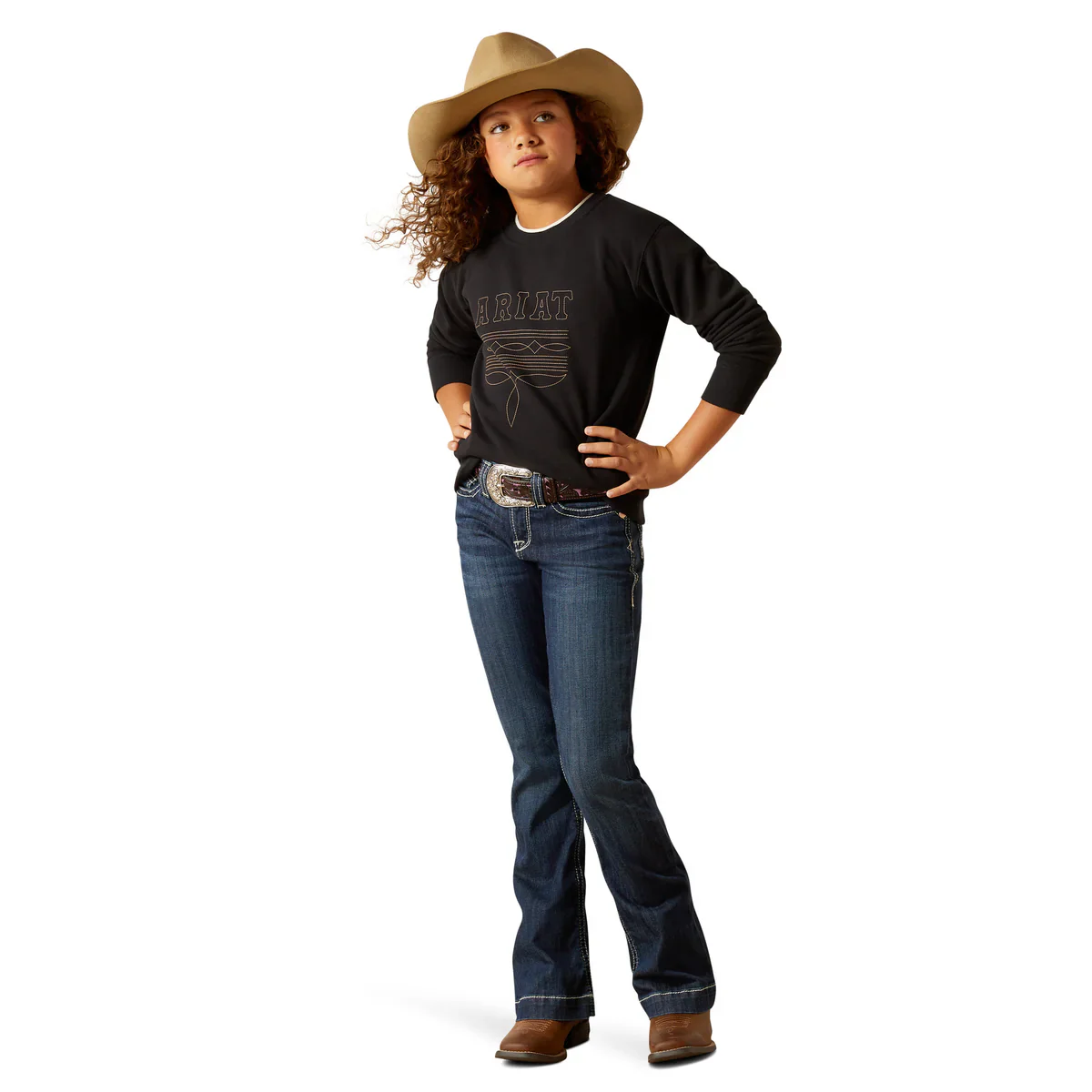 Ariat Girls Booted Logo Sweatshirt - Image 3
