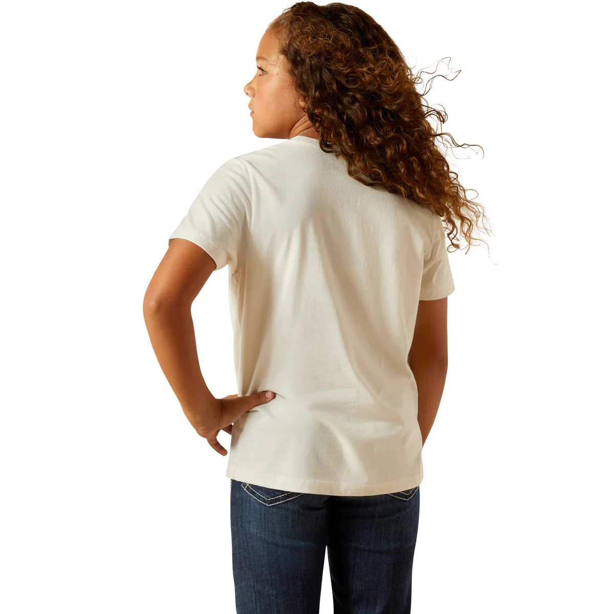 Ariat Girls Bull Horns Short Sleeve Tee - Image 2