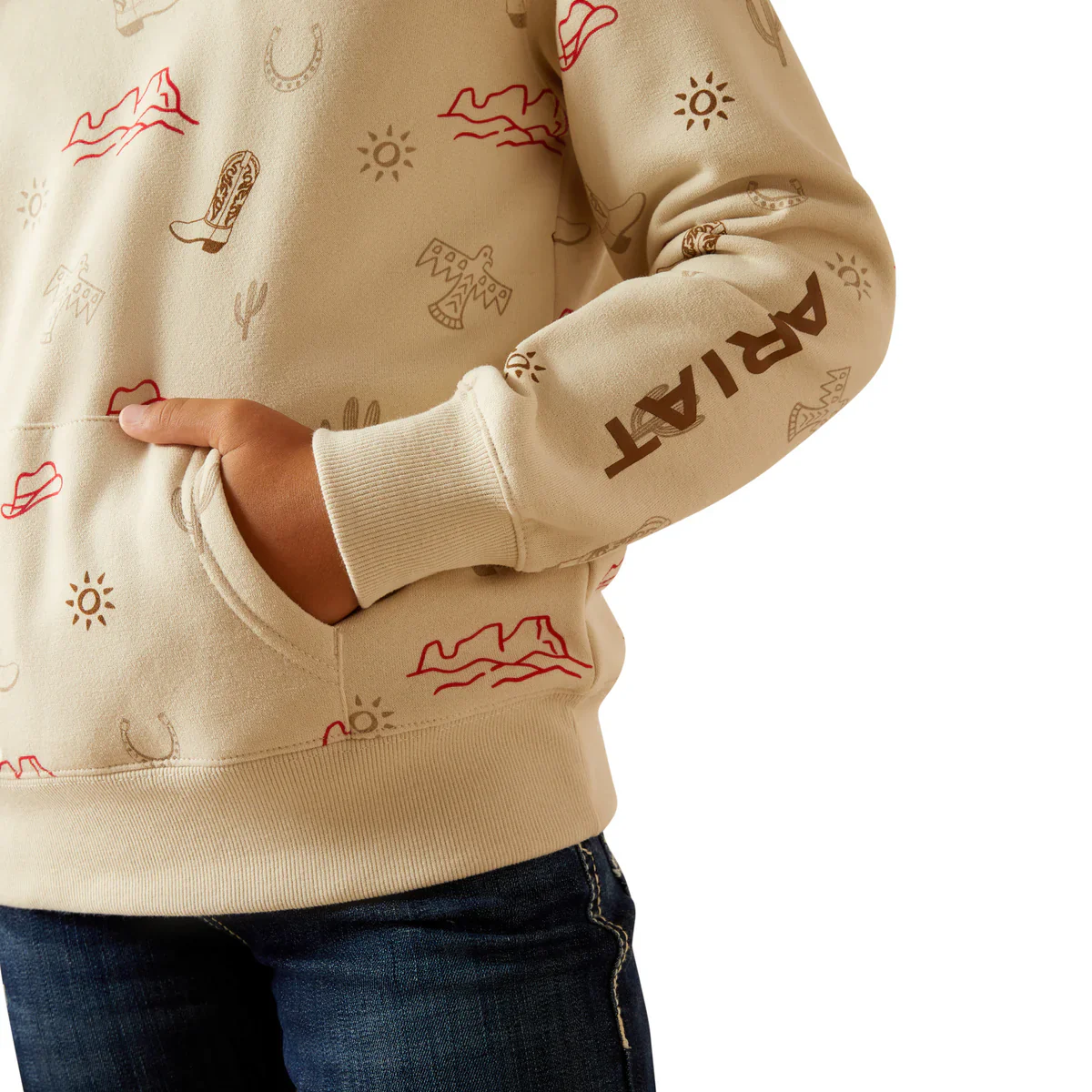 Ariat Girls Western Stamps Hoodie - Image 2