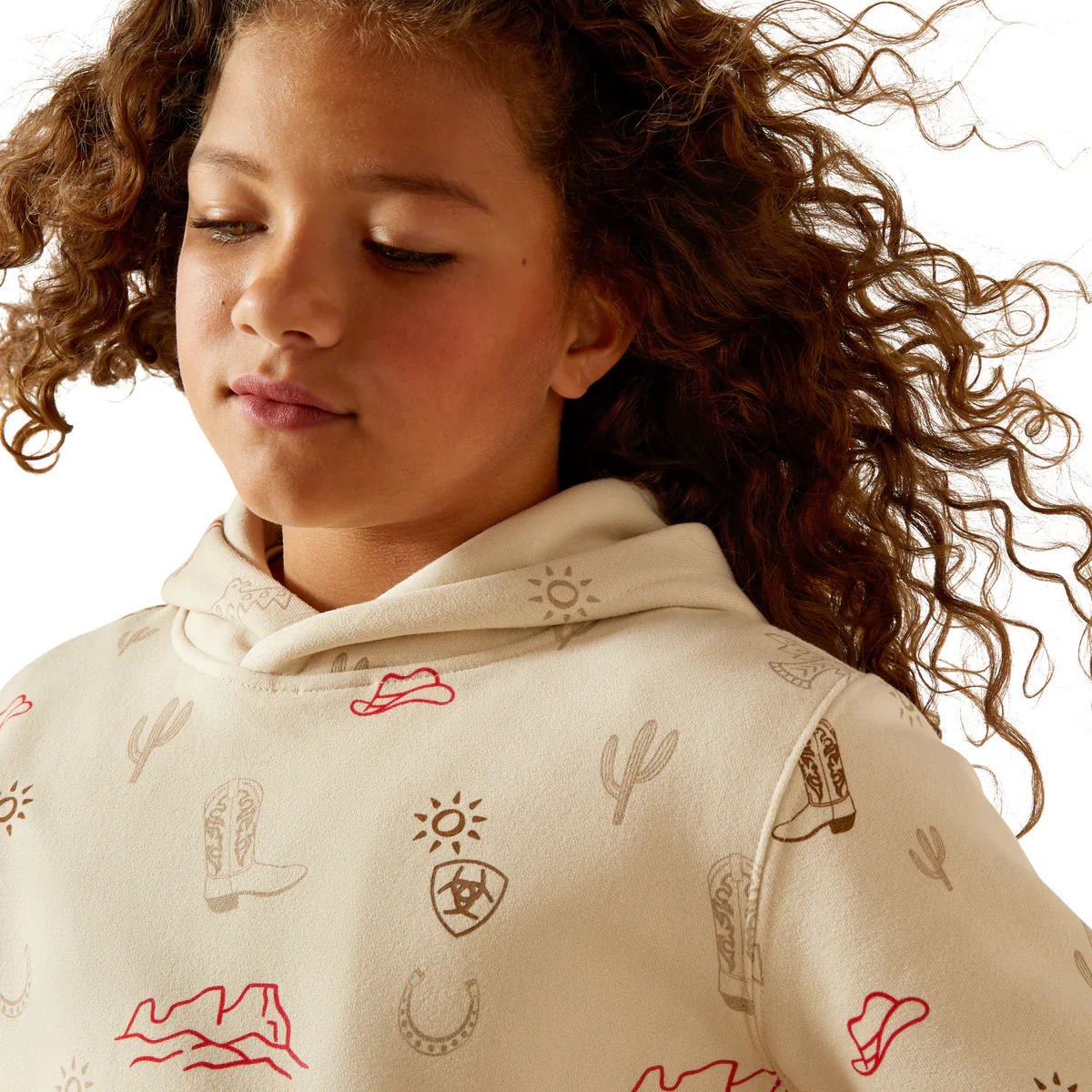 Ariat Girls Western Stamps Hoodie - Image 3
