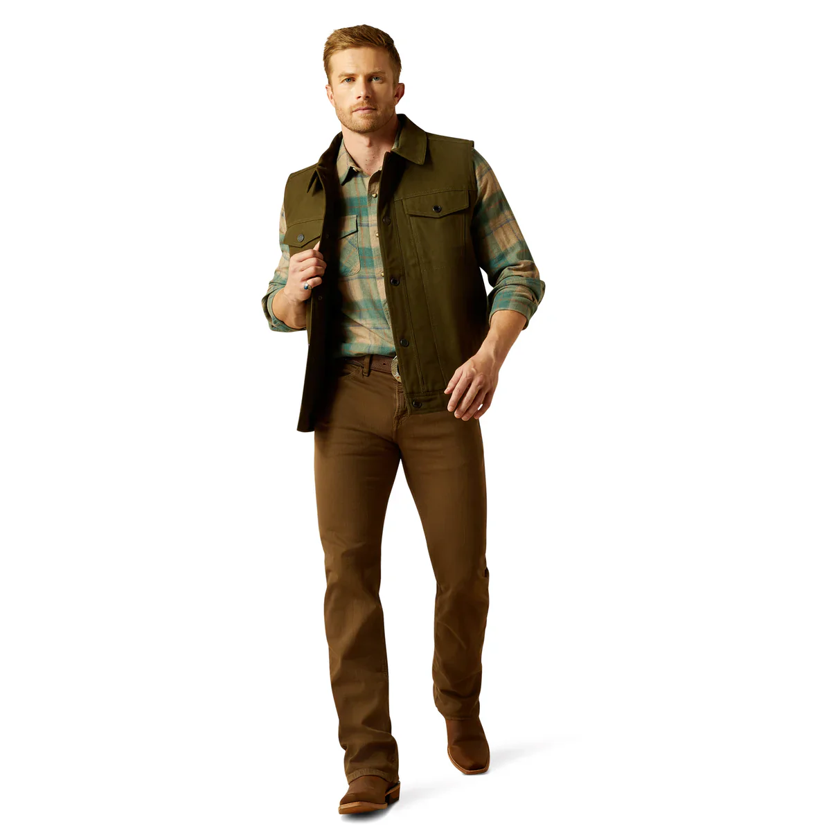 Ariat Mens Canvas Rancher Vest - Image 2