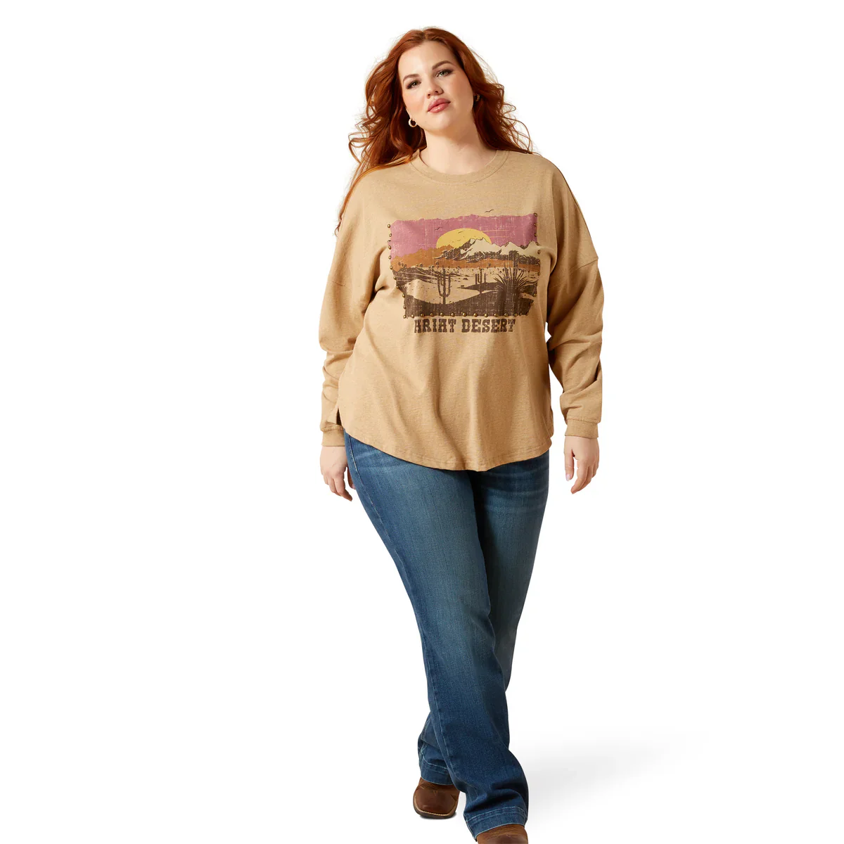 Ariat WMS Canvas Oversized Long Sleeve Tee - Image 12
