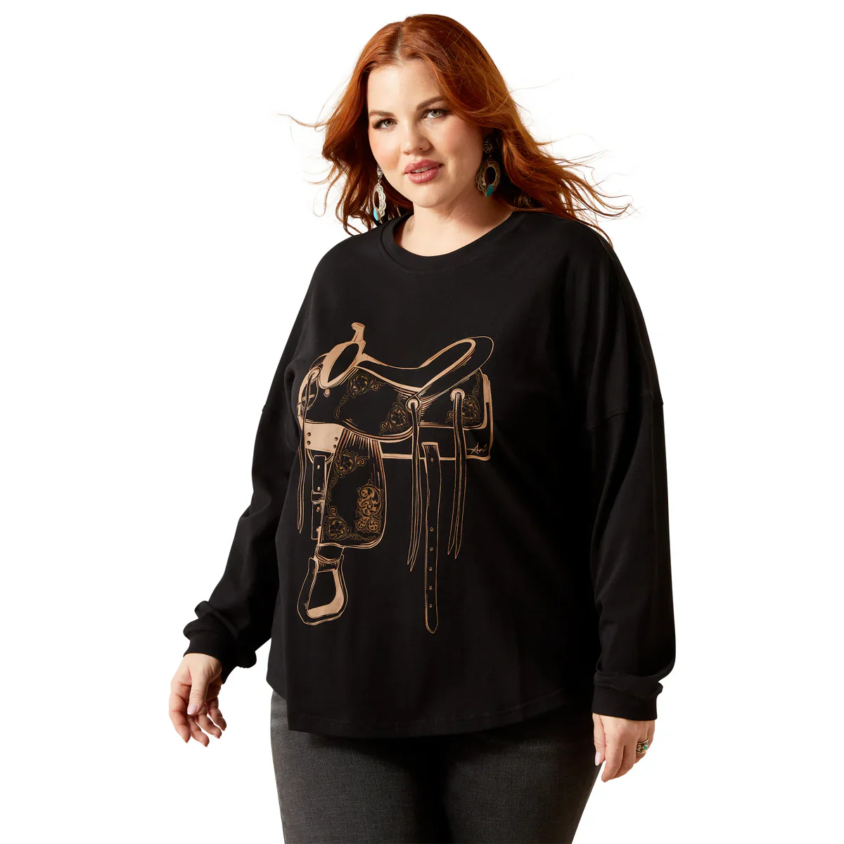 Ariat WMS Canvas Oversized Long Sleeve Tee - Image 4