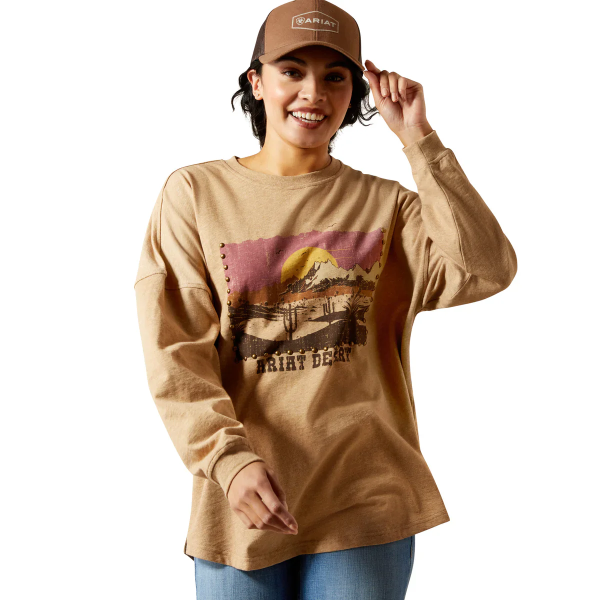 Ariat WMS Canvas Oversized Long Sleeve Tee - Image 7