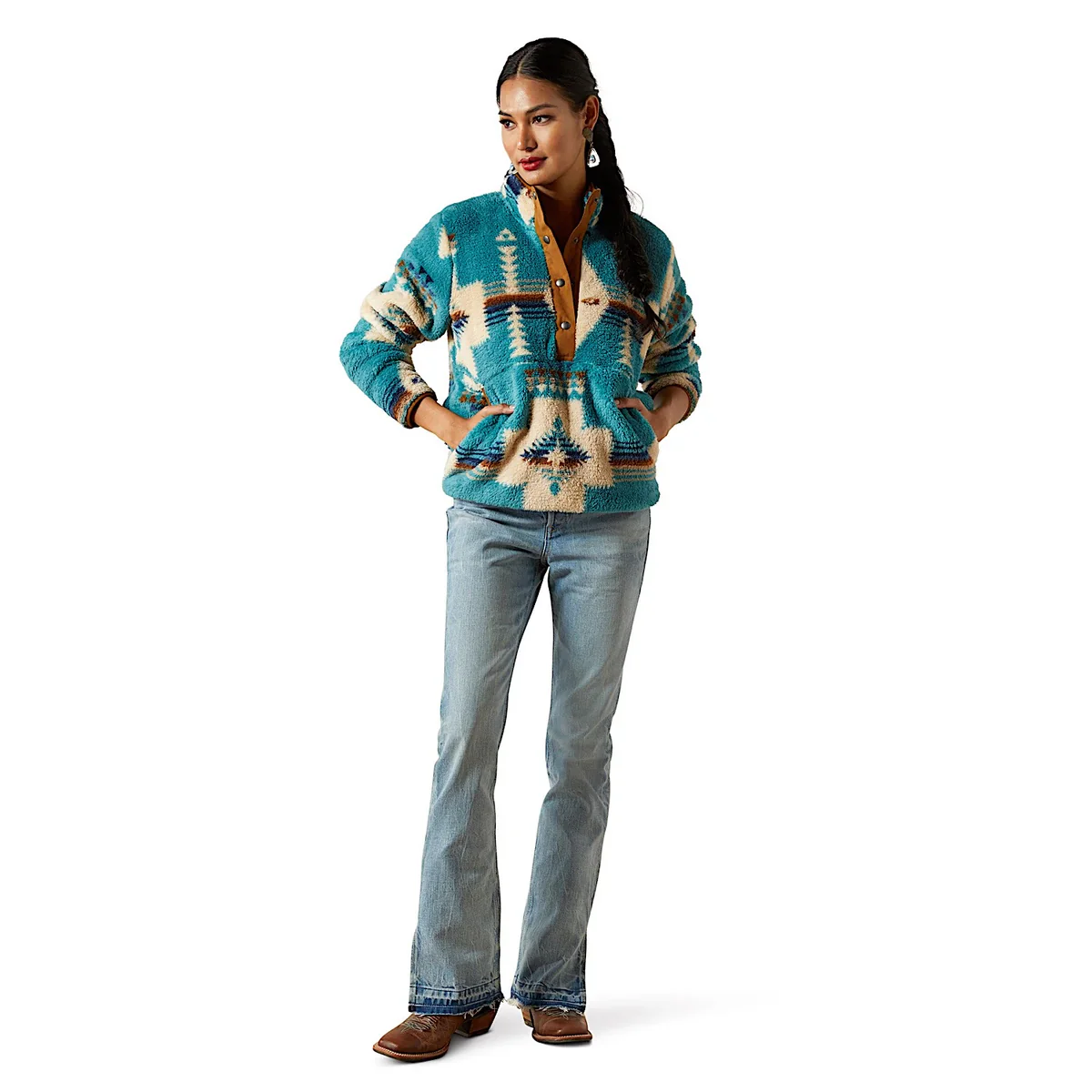 Ariat Womens Berber Snap Front Sweatshirt - Image 3