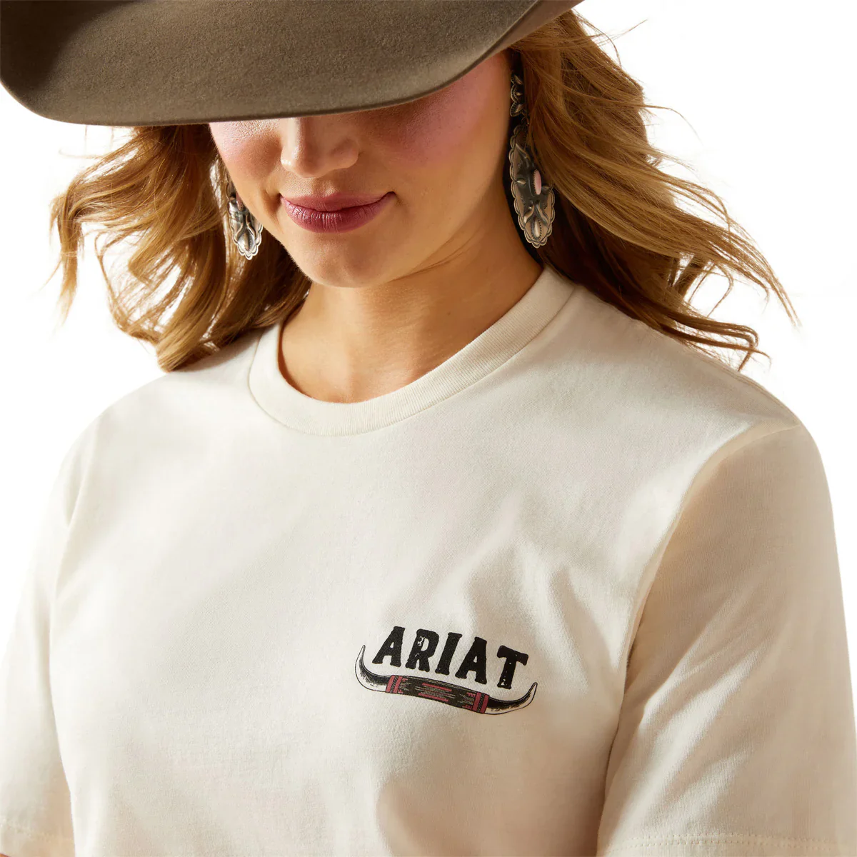 Ariat Womens Bull Horns Short Sleeve Tee - Image 2