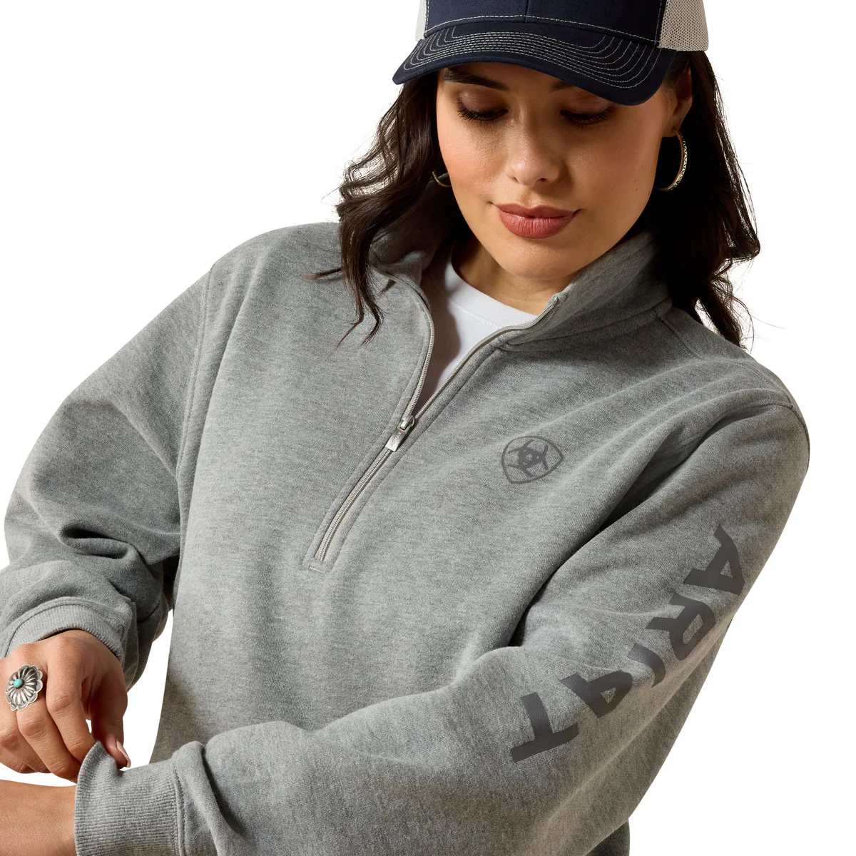 Ariat Womens Foundation Logo 1/2 Zip Sweatshirt - Image 2