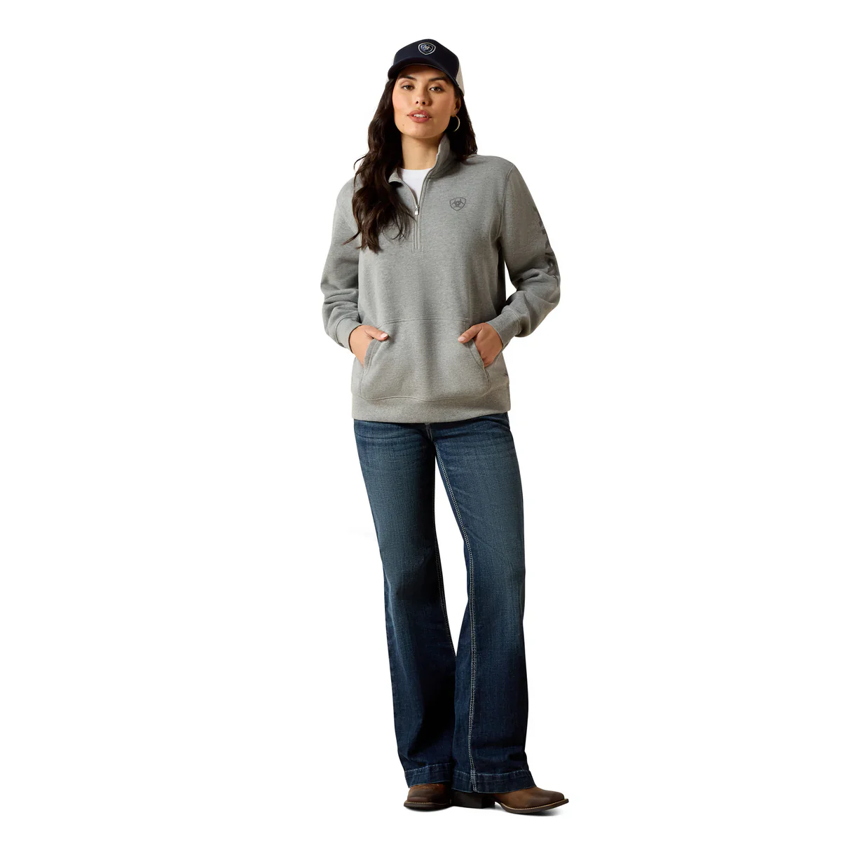 Ariat Womens Foundation Logo 1/2 Zip Sweatshirt - Image 5