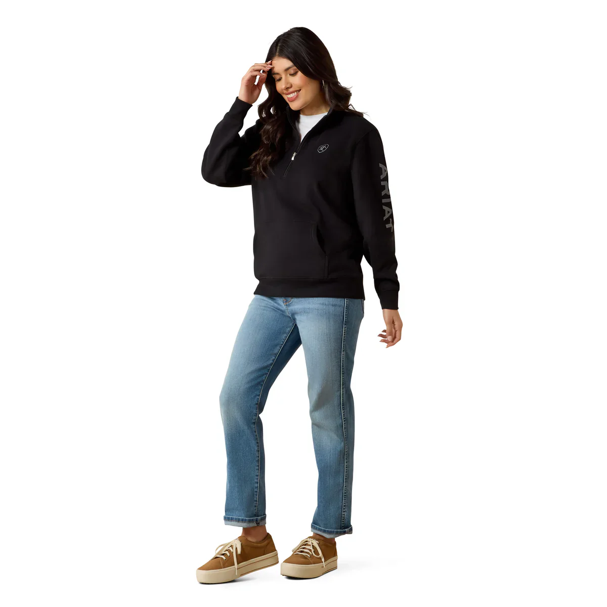 Ariat Womens Foundation Logo 1/2 Zip Sweatshirt - Image 2