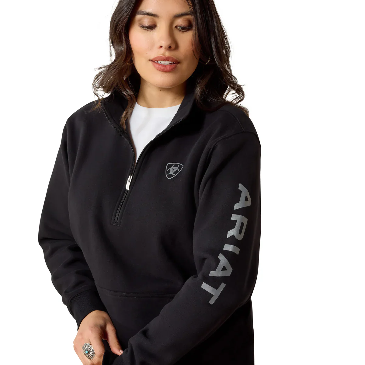 Ariat Womens Foundation Logo 1/2 Zip Sweatshirt - Image 3