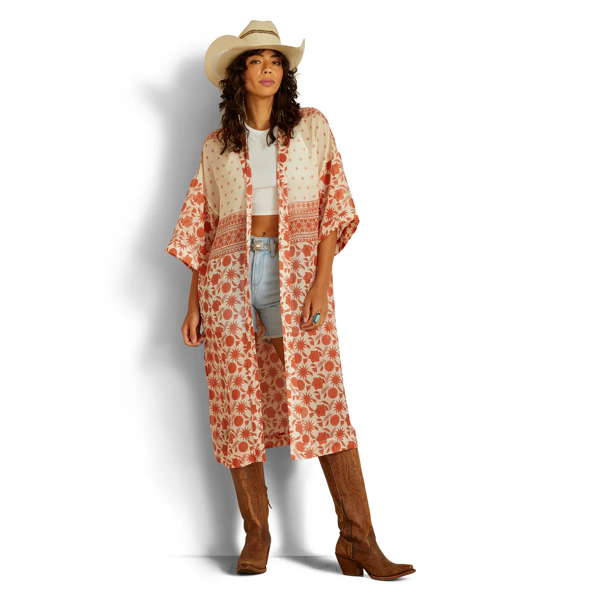 Ariat Womens Paige Duster Senora Border Print - Image 2