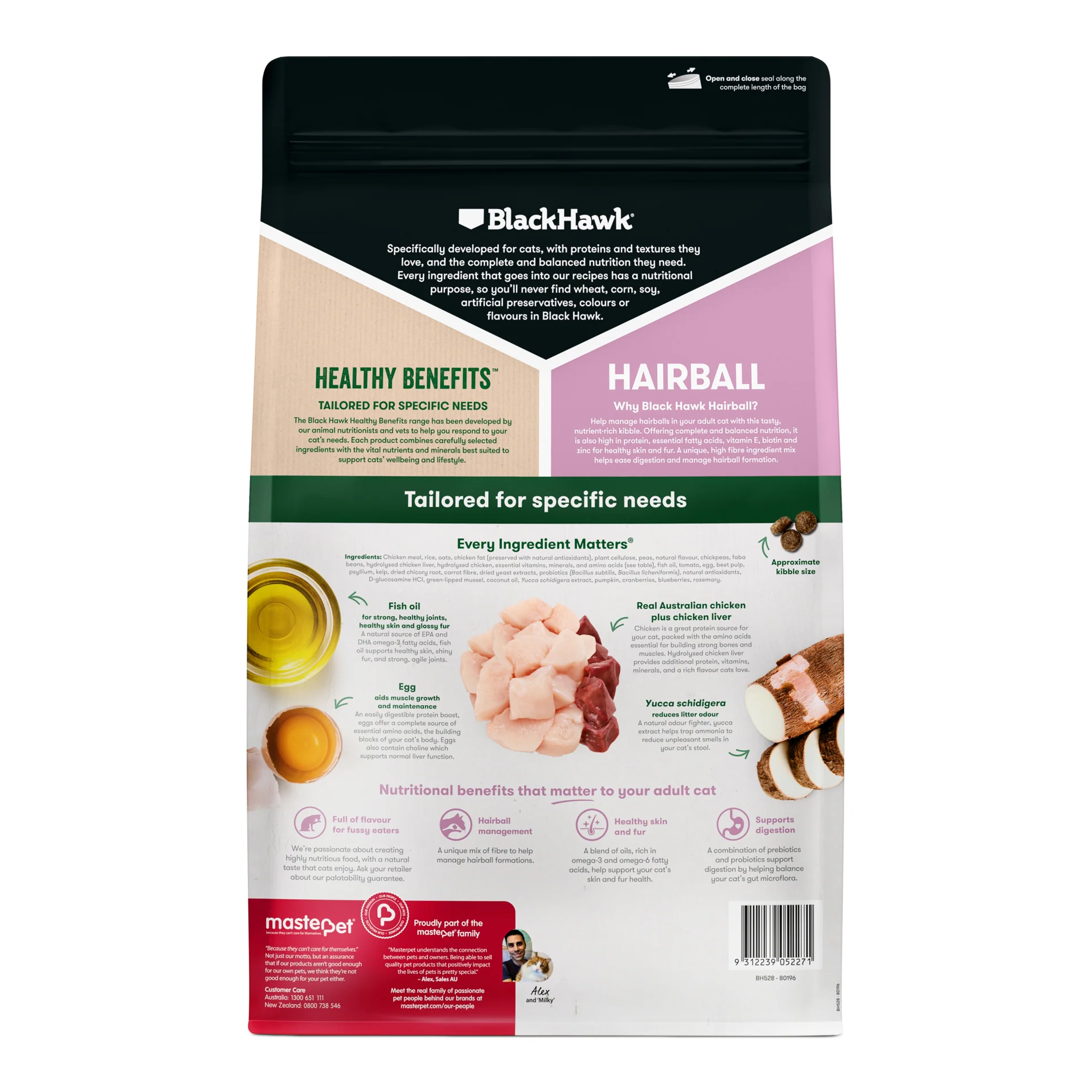 Black Hawk Healthy Benefits Adult Cat Hairball Dry Food - Image 2