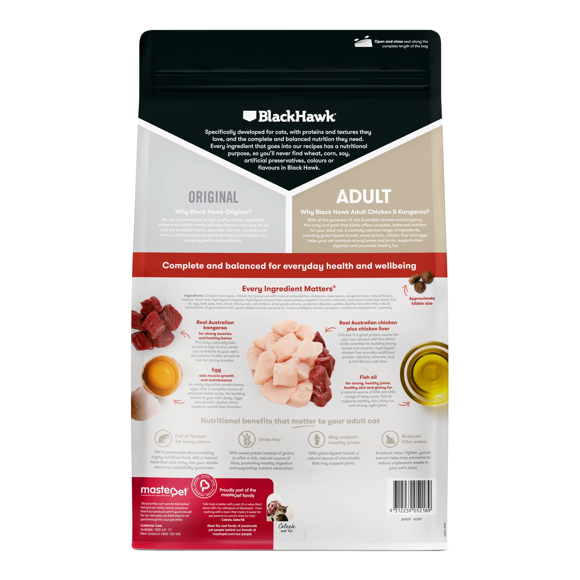 Black Hawk Original Adult Cat Chicken and Kangaroo Dry Food - Image 2