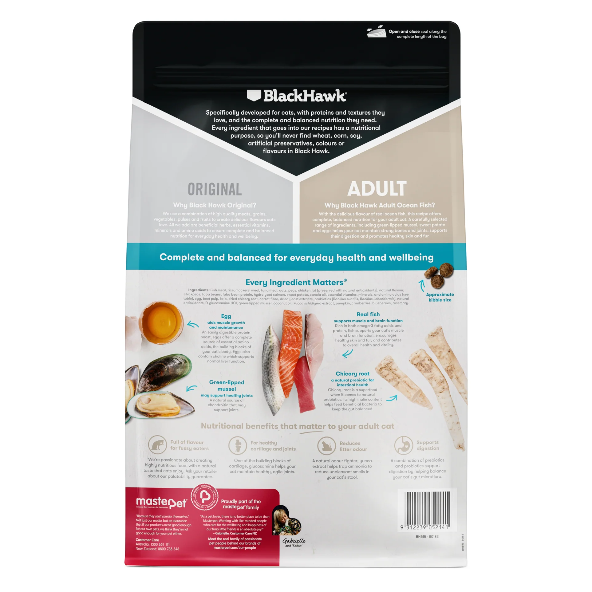 Black Hawk Original Adult Cat Ocean Fish Dry Food - Image 2