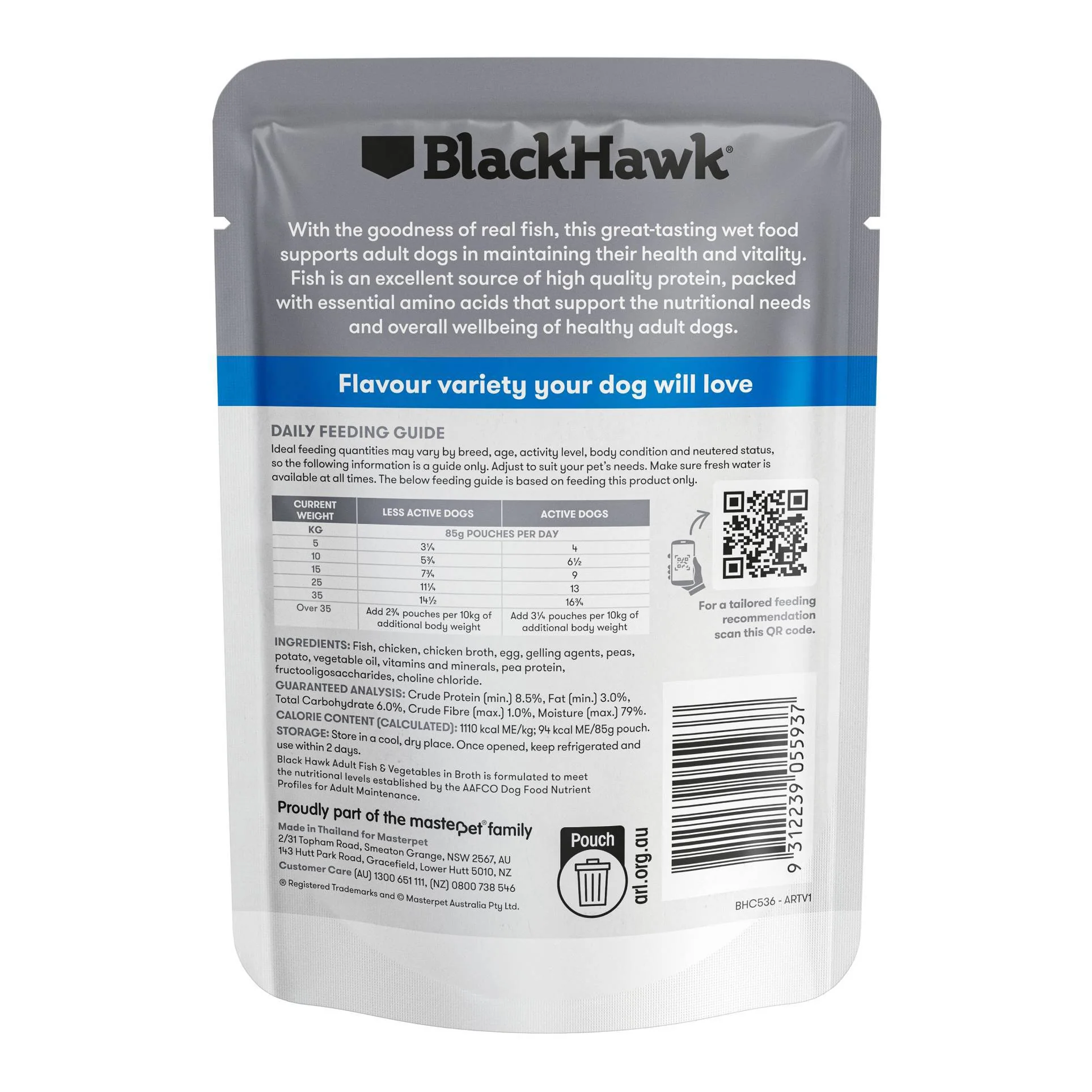 Black Hawk Original Adult Fish & Vegetables 85g - Image 2