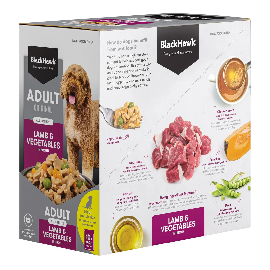 Black Hawk Original Adult Lamb & Vegetables 140g - Image 3
