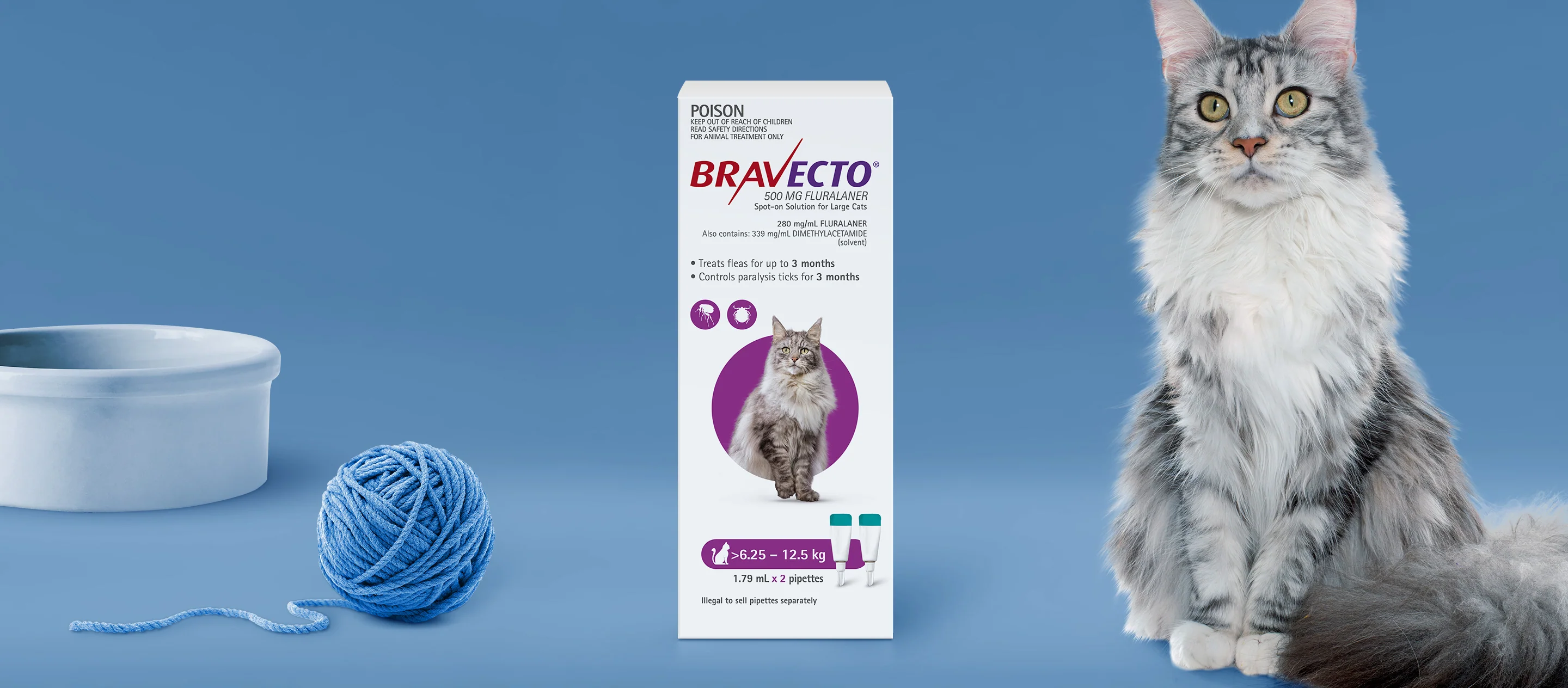 Bravecto Spot On for Large Cats 6-12kg Purple - Image 2