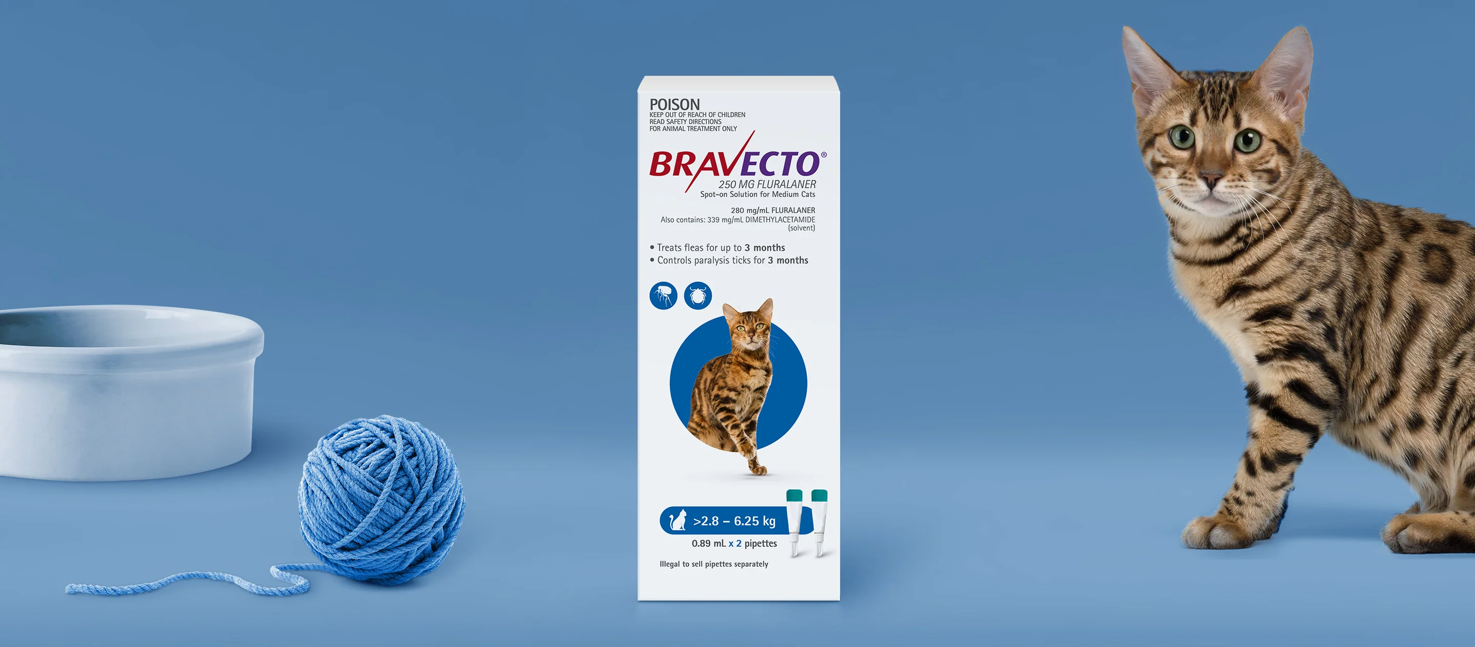 Bravecto Spot On for Medium Cats 2-6kg Blue - Image 2
