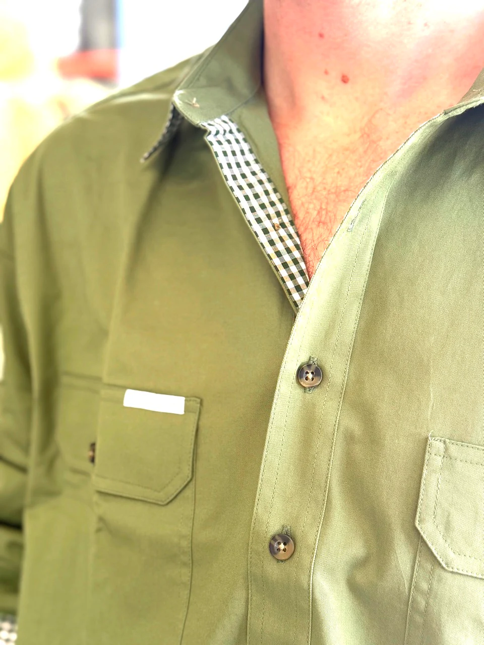 Brookies Mens Half Button Light Cotton Work Shirt - Image 4