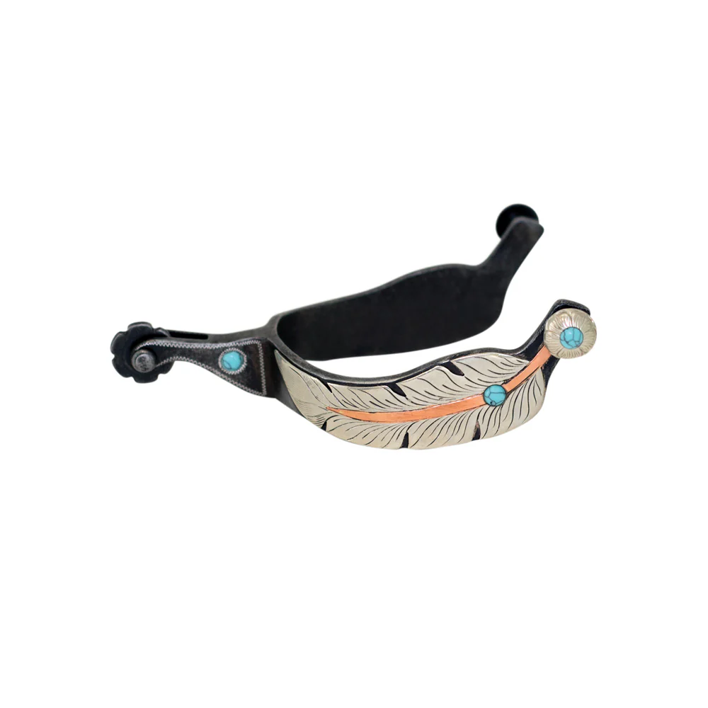 Cowboy Tack Feather Medium Cup Spurs - Image 2