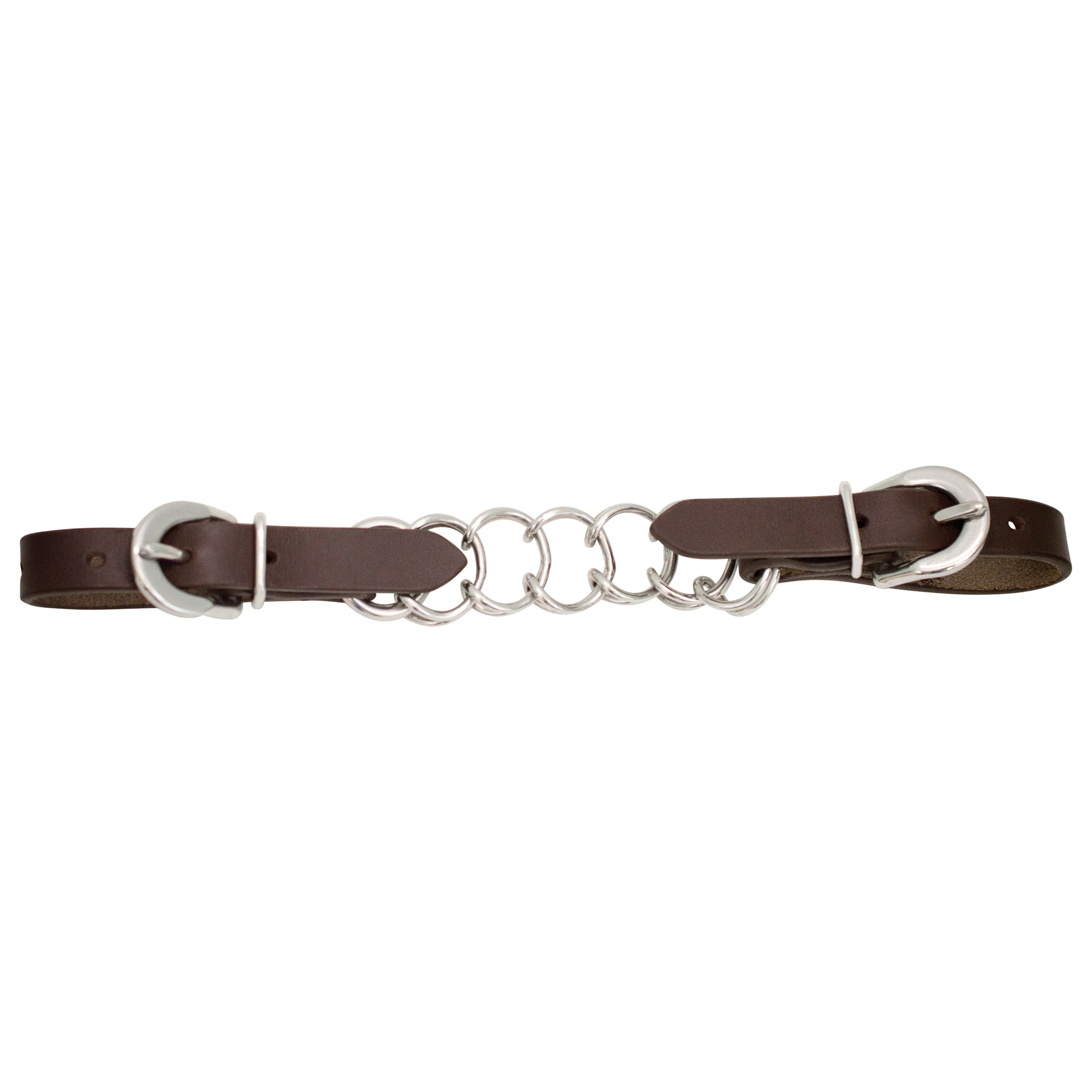 Cowboy Tack Western Stainless Steel Curb Chain with Leather Strap - Image 2