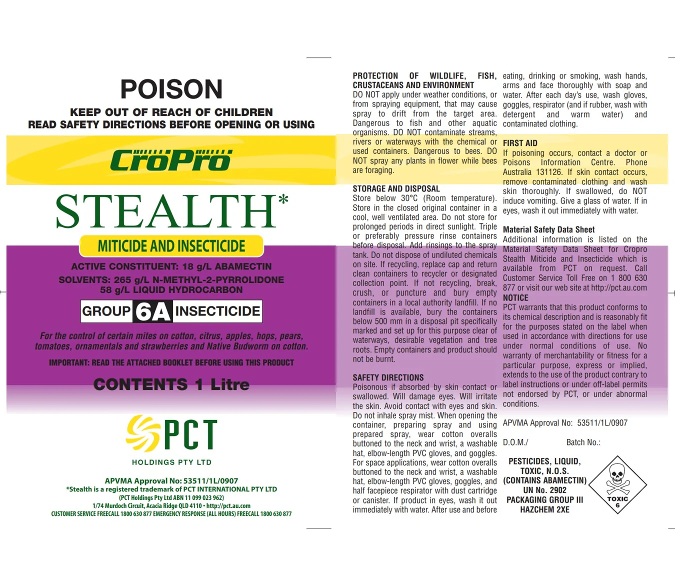 CroPro Stealth Insecticide - 18g/L Abamectin - Image 2