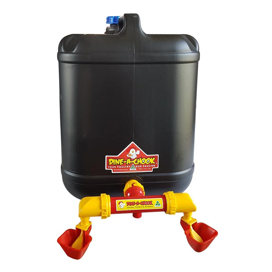 Dine A Chook 20L Drum Drinker with Lubing Cup - Image 2