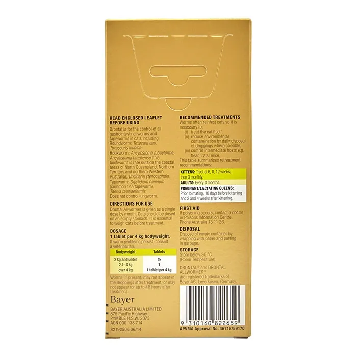Drontal Cat Allwormer Tablets 4kg - Image 3