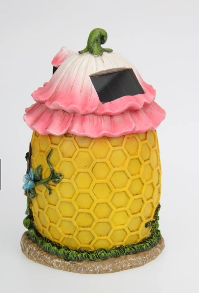 Fairy Garden Honeycomb Solar House 19cm - Image 3
