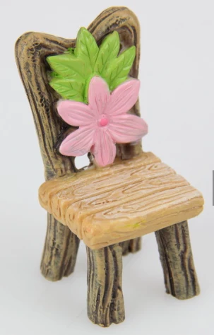 Fairy Garden Table & Chairs (Pink Flower Design) - Set of 3 - Image 2