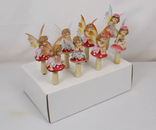 Fairy on Mushroom Garden Stake Asstd 23cm - Image 3