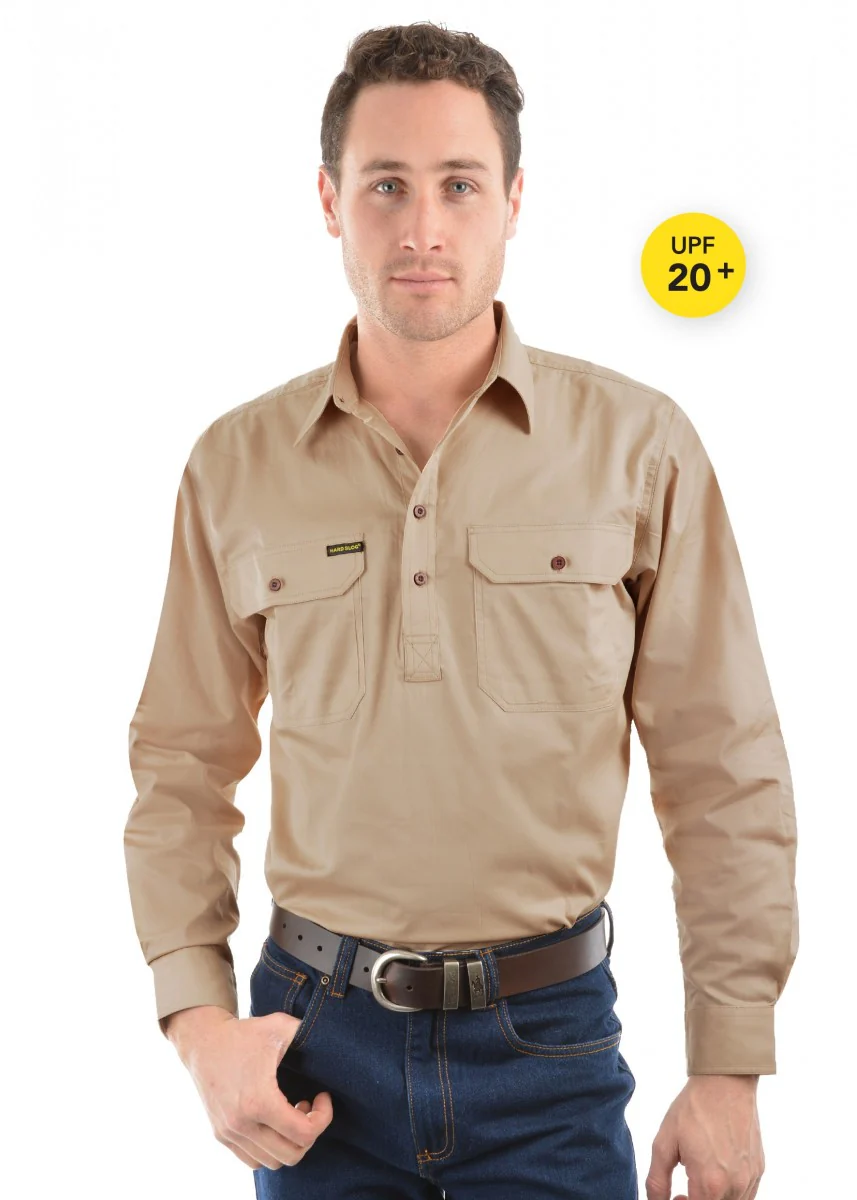 Hard Slog Half Placket Light Cotton Shirt - Image 7