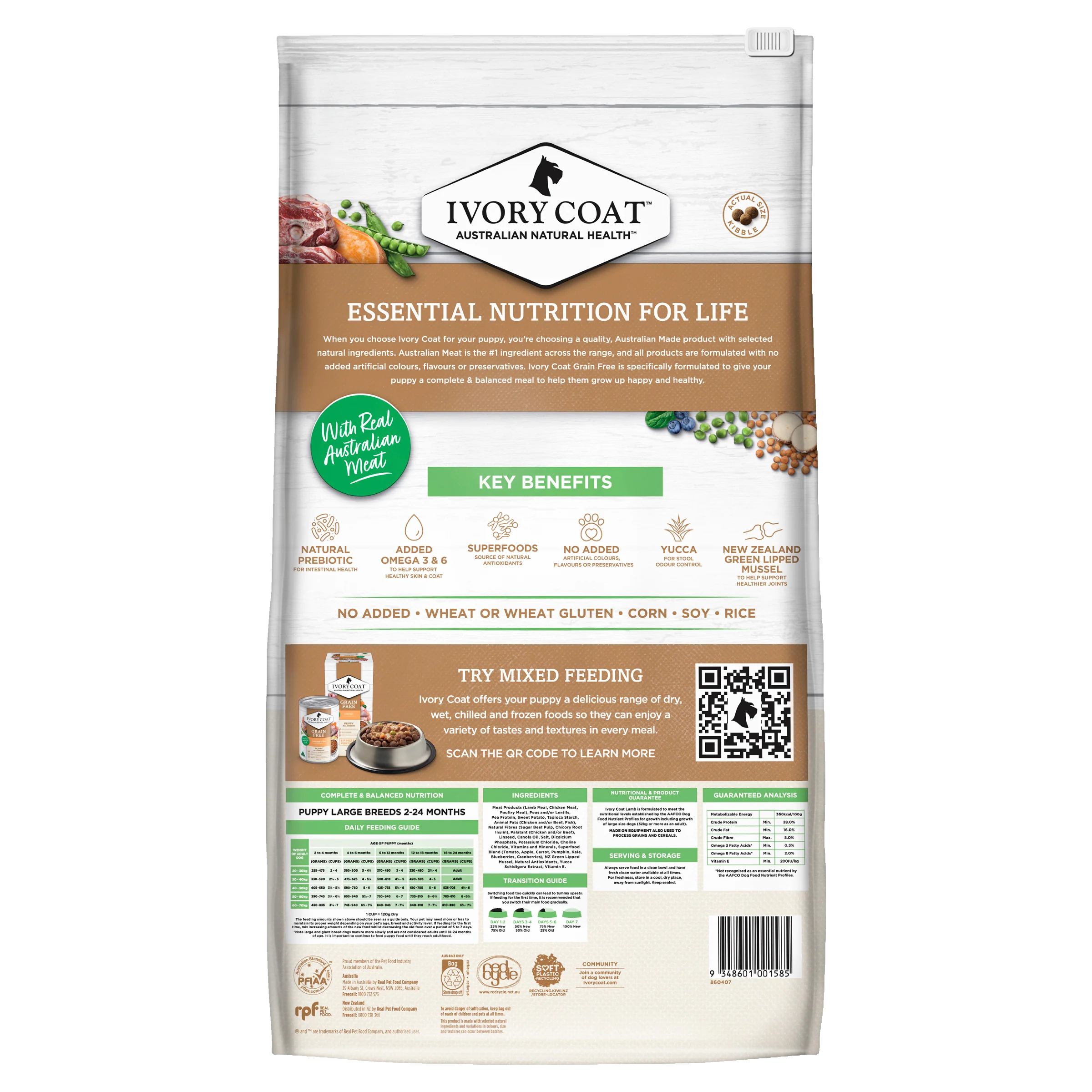 Ivory Coat Grain Free Puppy Large Breed Lamb and Coconut Oil Dry Dog Food - Image 2