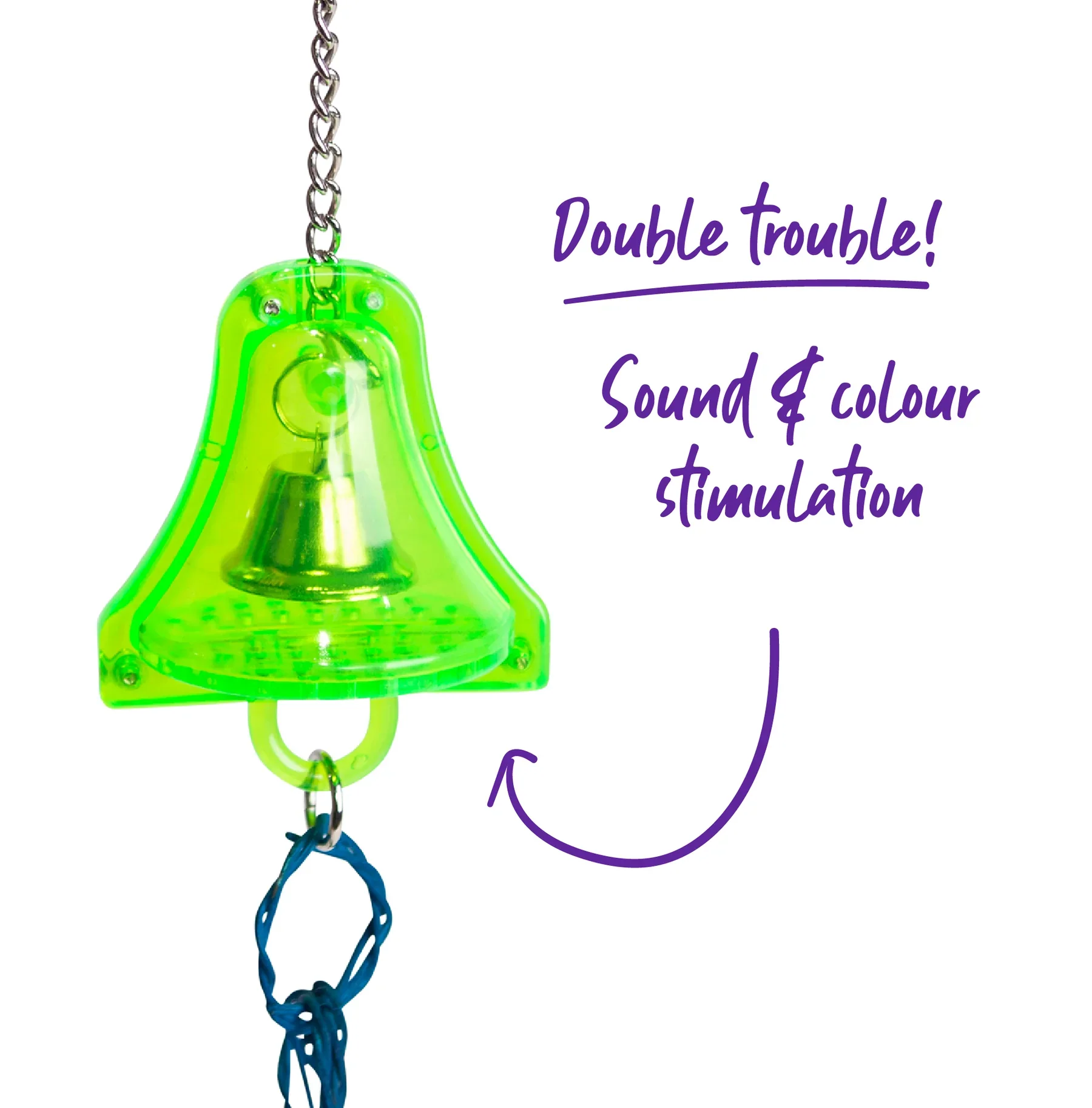 Kazoo Acrylic Bell with Wicker Rings Small - Image 3