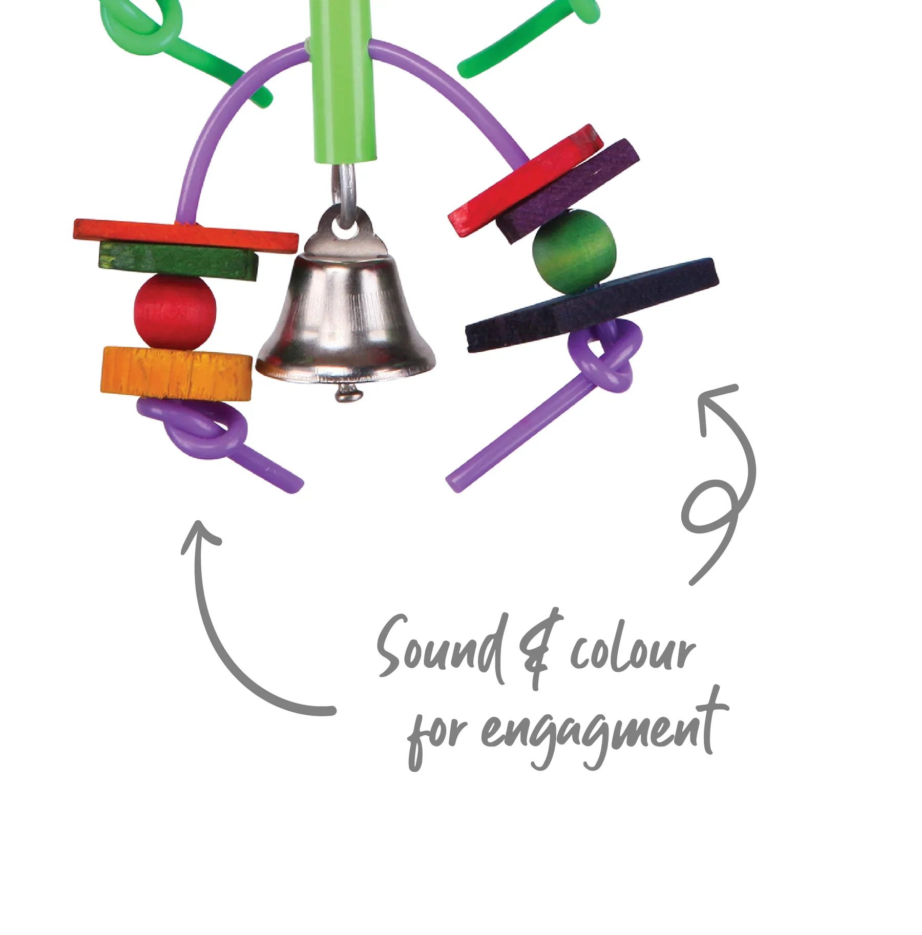 Kazoo Bird Toy Two Tier with Log and Bell - Image 3