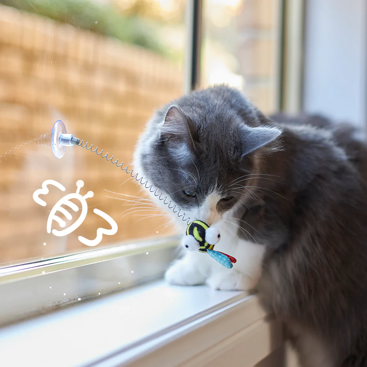 Kazoo Bouncy Bee Cat Toy - Image 4
