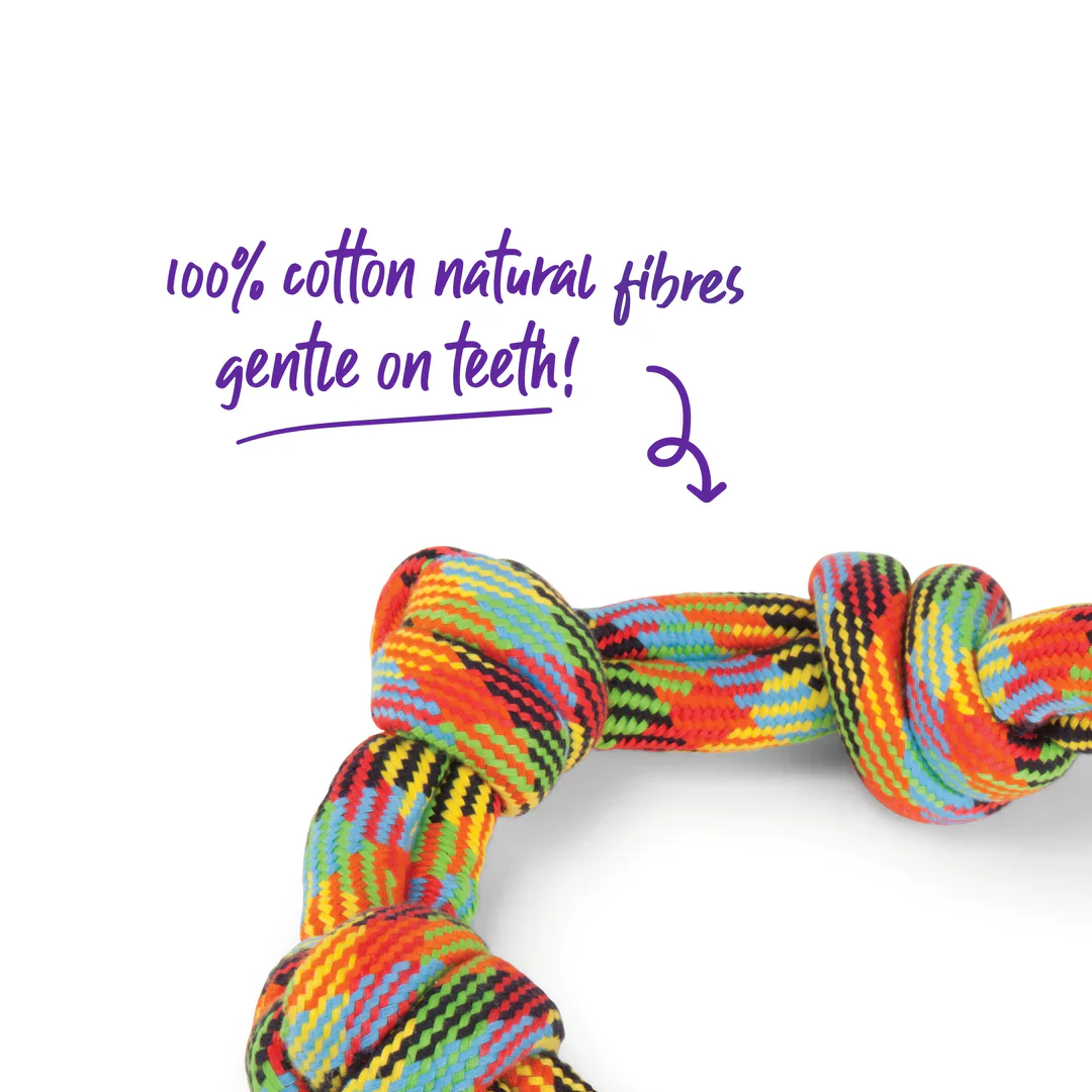 Kazoo Braided Rope 3 Knot Tug Dog Toy - Image 2