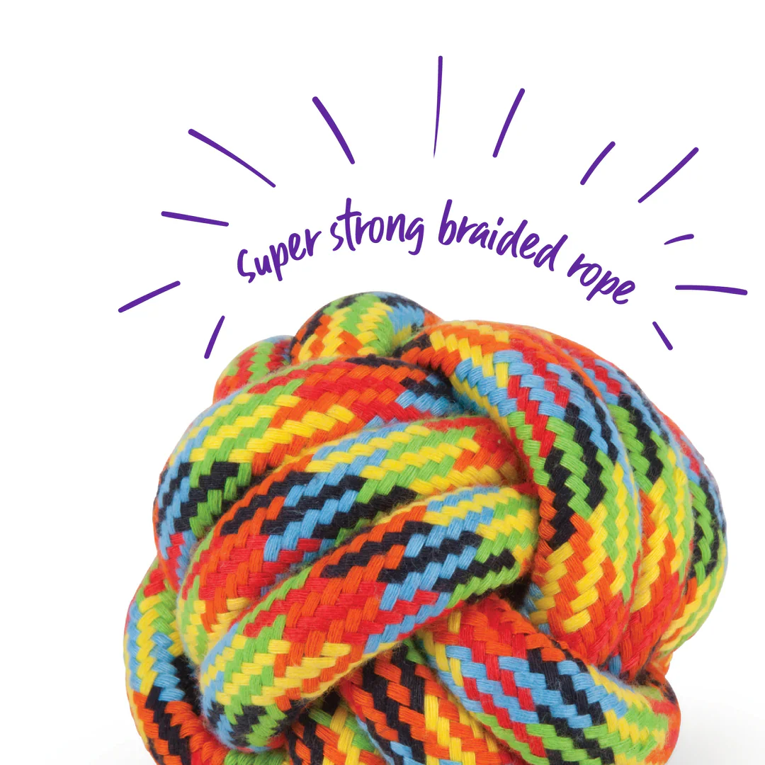 Kazoo Braided Rope Knot Ball Dog Toy - Image 3