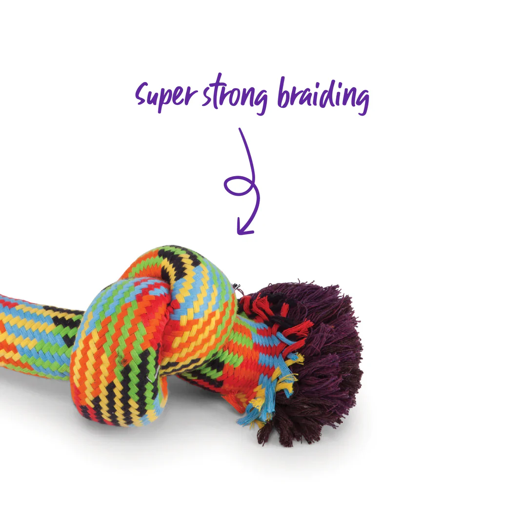 Kazoo Braided Rope Knot Bone Dog Toy - Image 2