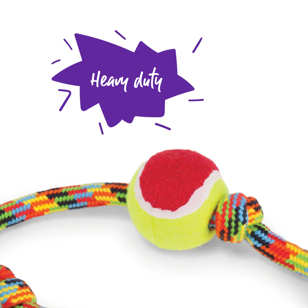 Kazoo Braided Rope Sling Ball Dog Toy - Image 2