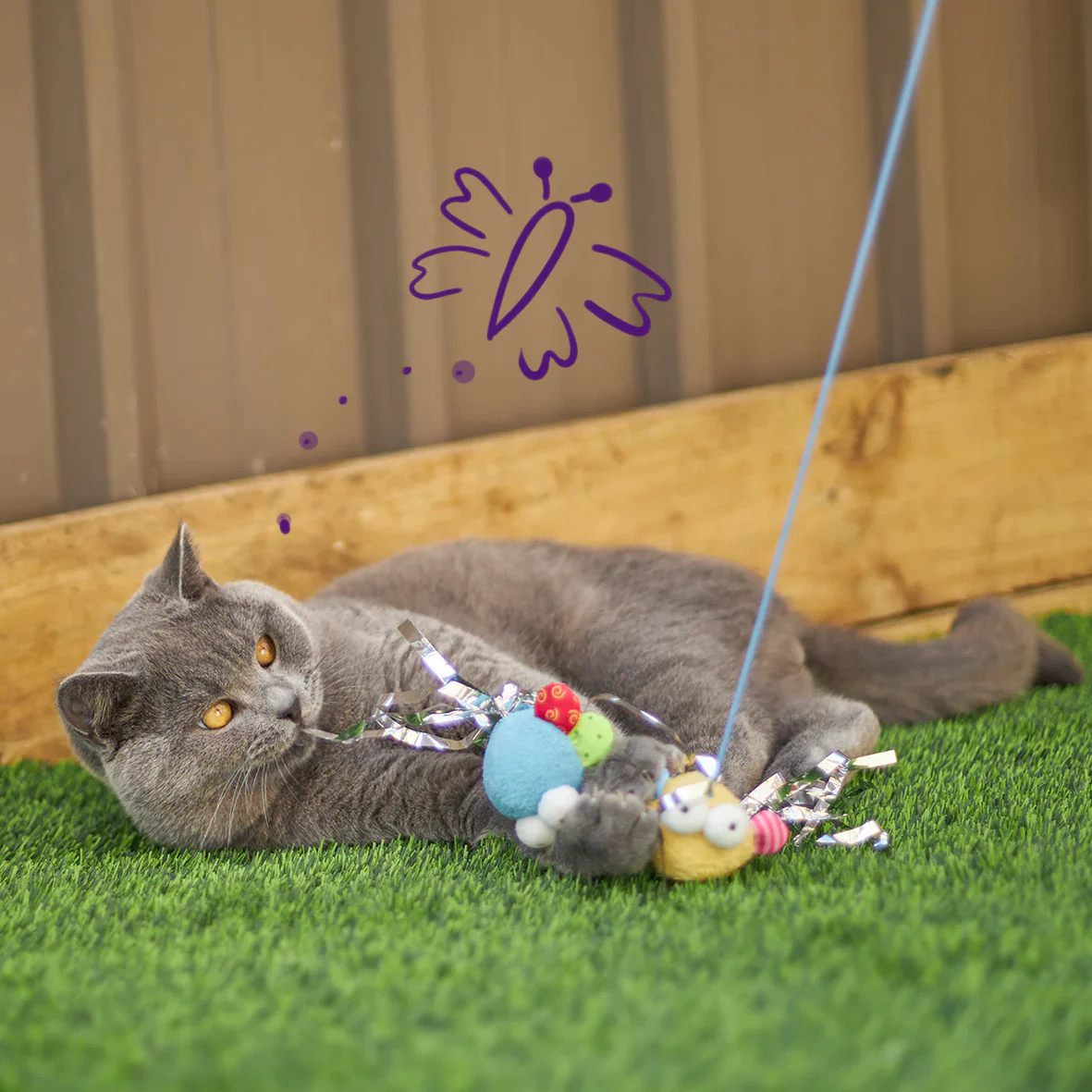 Kazoo Butterfly High Wand Cat Toy - Image 3