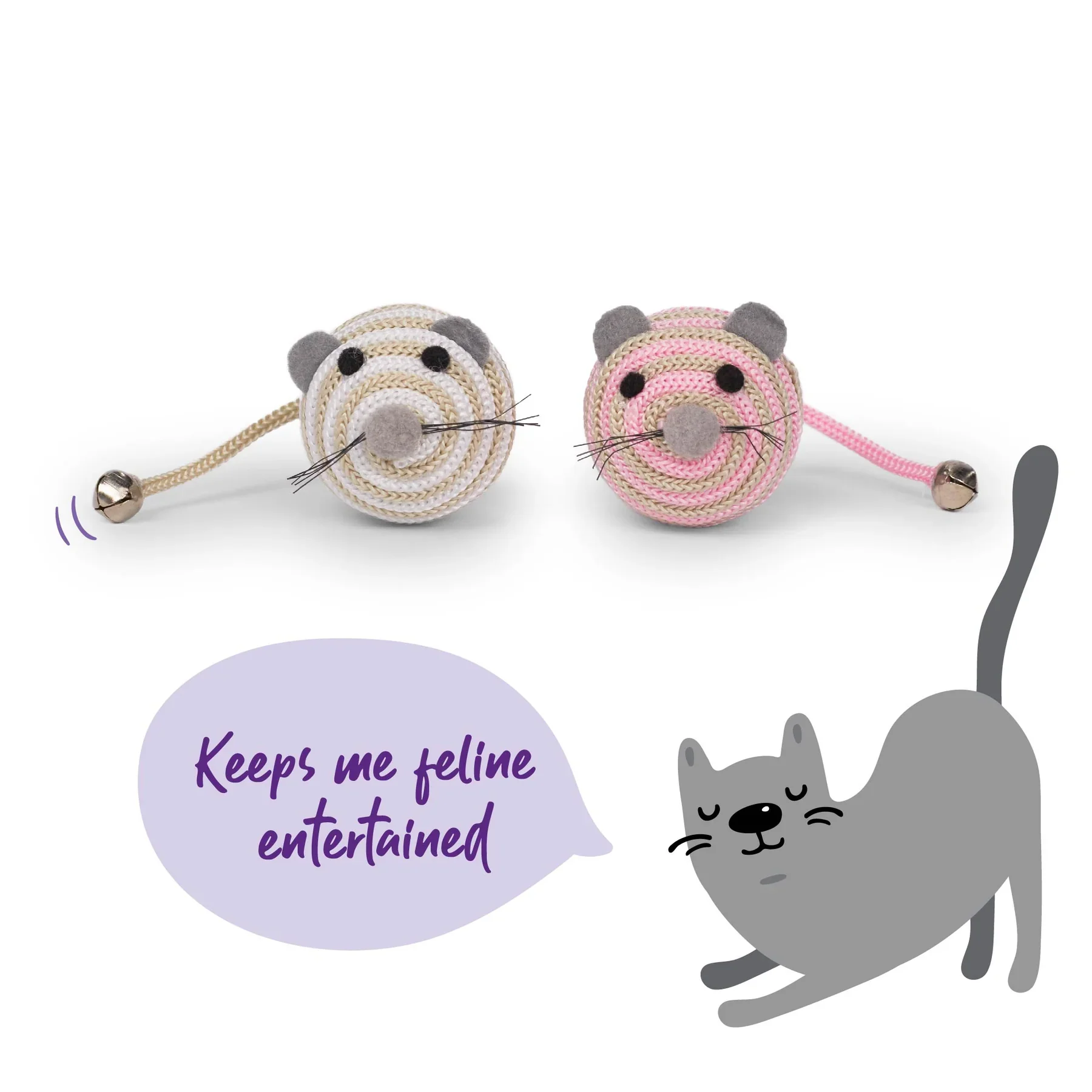 Kazoo Catch & Scratch Jingle Mouse Cat Toy - Image 2