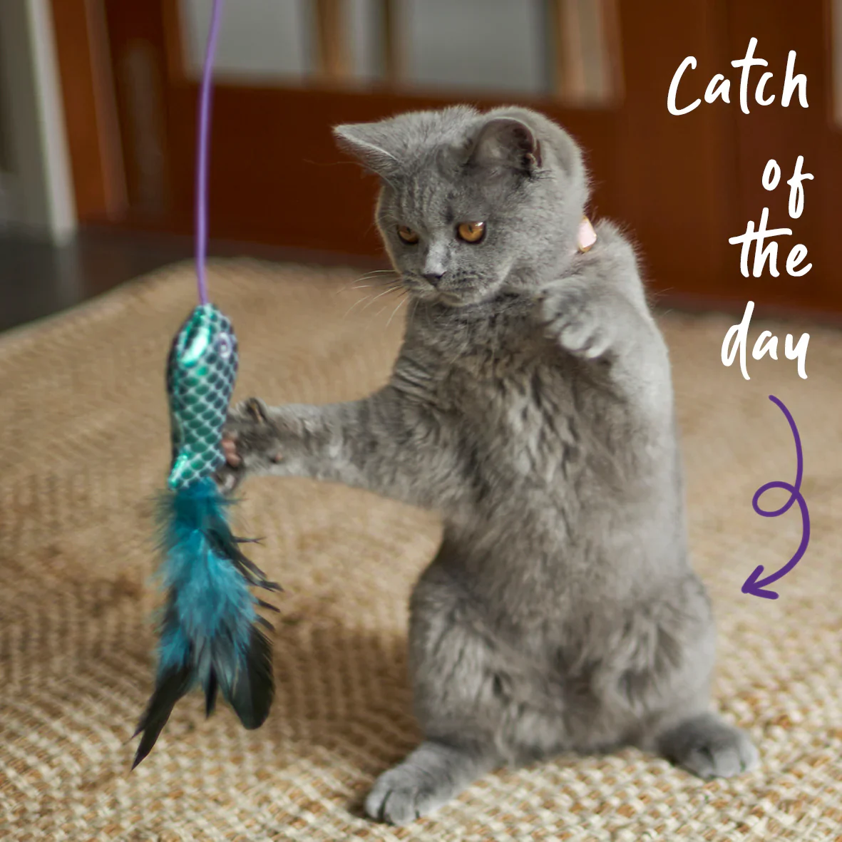 Kazoo Ripple Fish Wand Cat Toy - Image 2