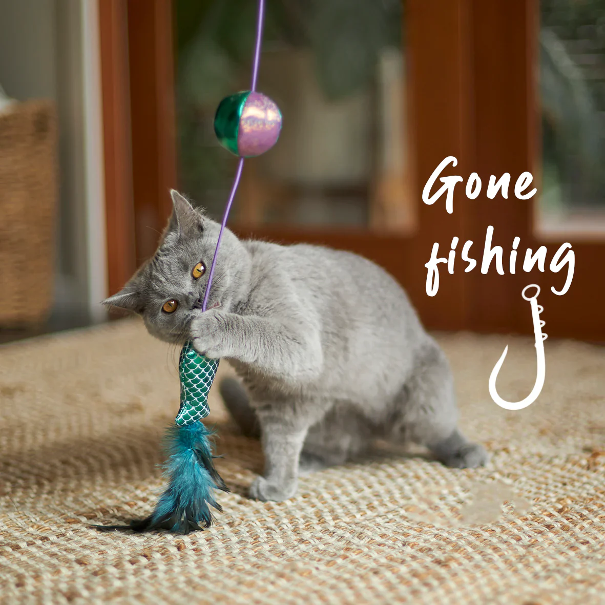 Kazoo Ripple Fish Wand Cat Toy - Image 4