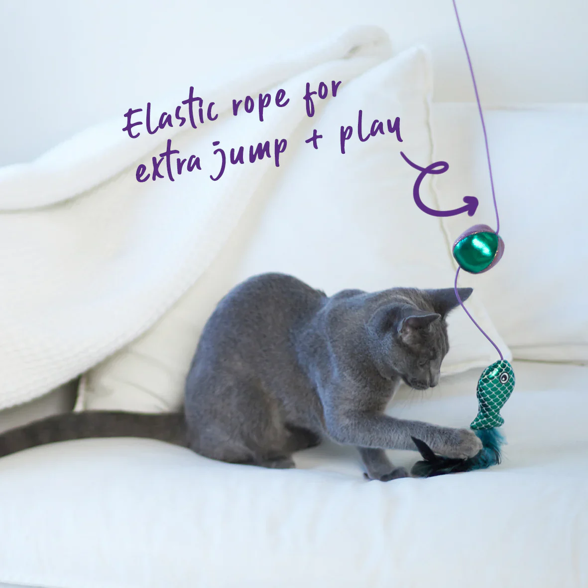 Kazoo Ripple Fish Wand Cat Toy - Image 5